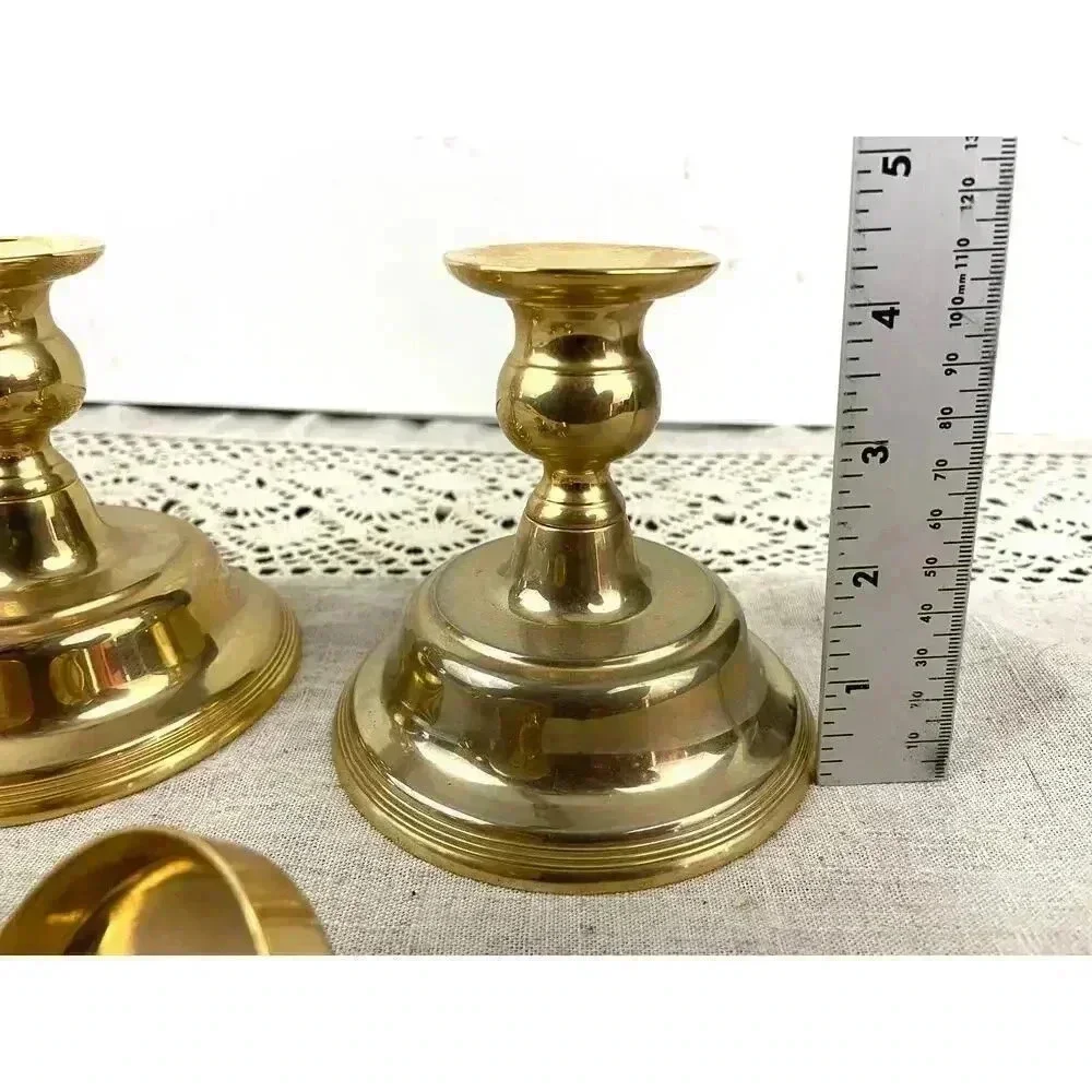 VTG Gold‎ Tone Candlestick Candle Holders W/Inserts International Silver Company